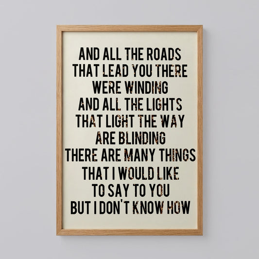 Oasis Poster, Indie Brit Pop Poster