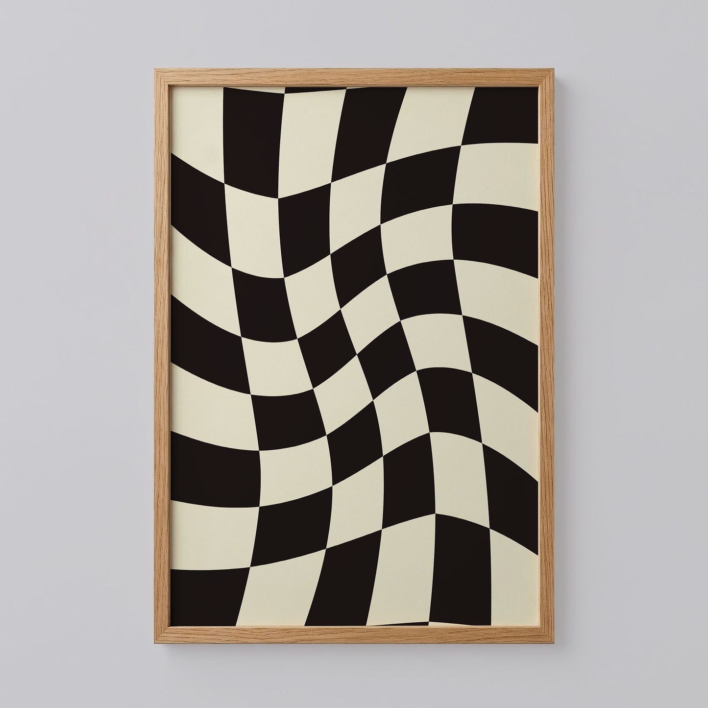 Black and Cream Checkered Art Print