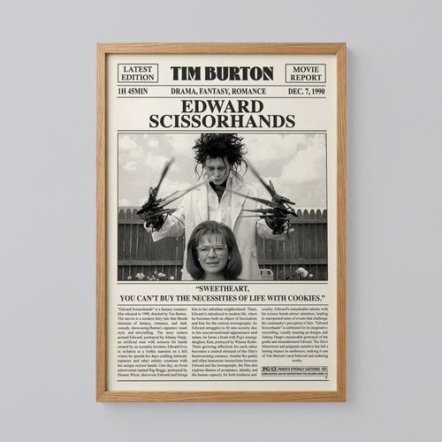 Edward Scissorhands Newspaper Movie Poster