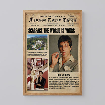 Scarface Newspaper Poster