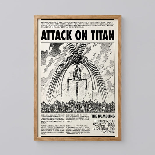 Attack on Titan The Rumbling Newspaper Style Poster