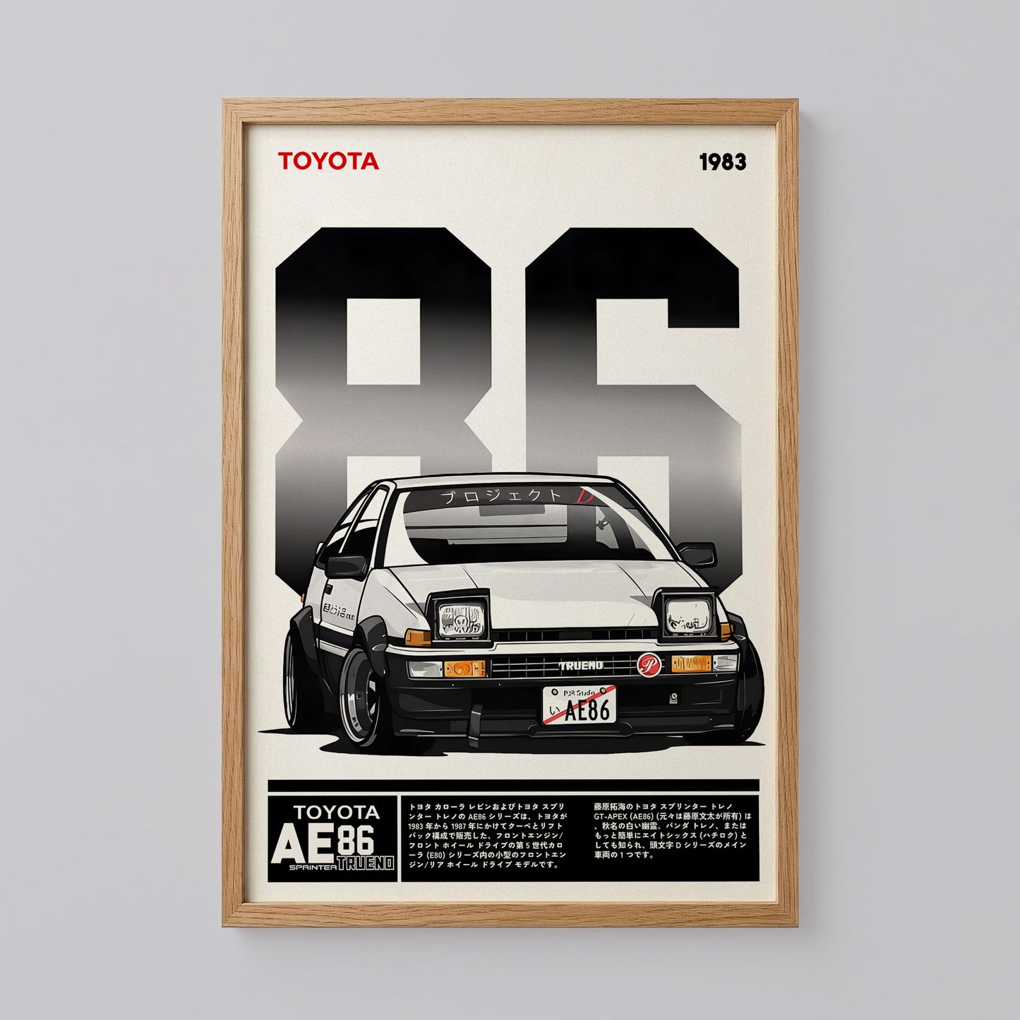 Initial D Toyota AE86 Sprinter Trueno Poster