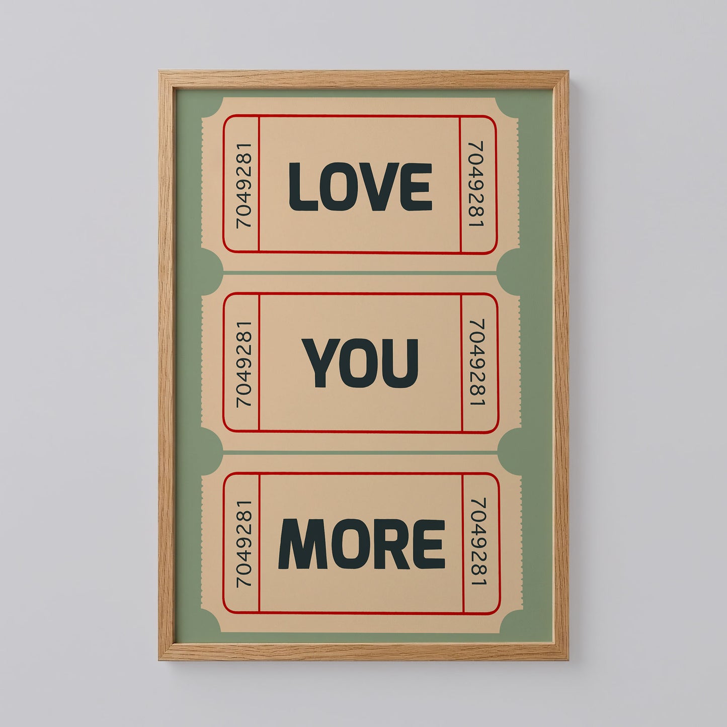 Retro Love Ticket Wall Art