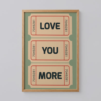 Retro Love Ticket Wall Art