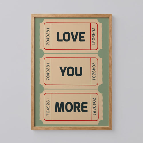 Retro Love Ticket Wall Art