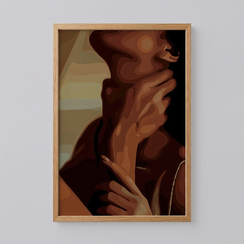 Black Love African Couple Portrait Poster