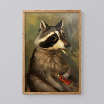 Raccoon Smoking Poster