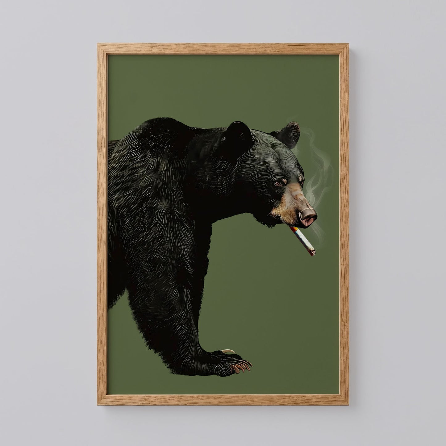 Funny Bear with Cigarette Poster