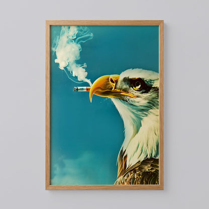 Smoking Eagle With Cigarette Poster