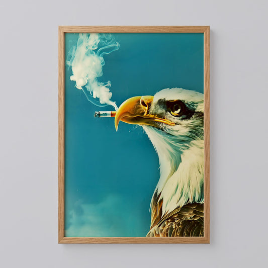 Smoking Eagle With Cigarette Poster