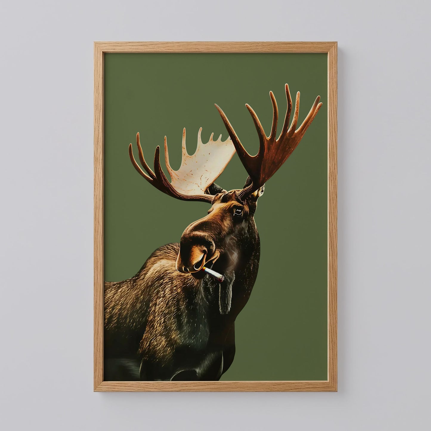 Funny Moose Smoking Poster