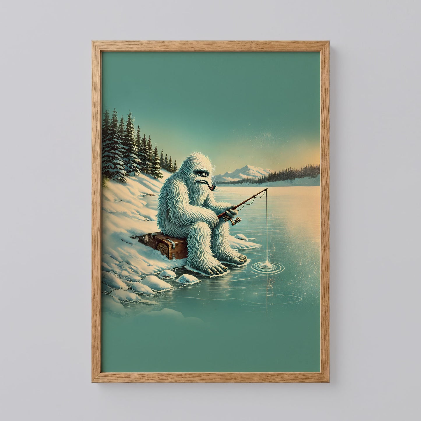 Funny Bigfoot Smoking Art Print