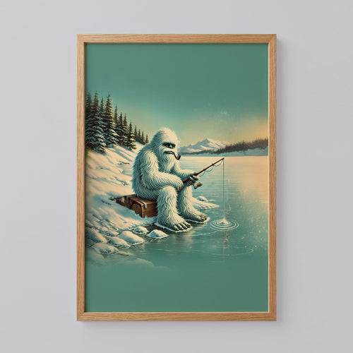 Funny Bigfoot Smoking Art Print