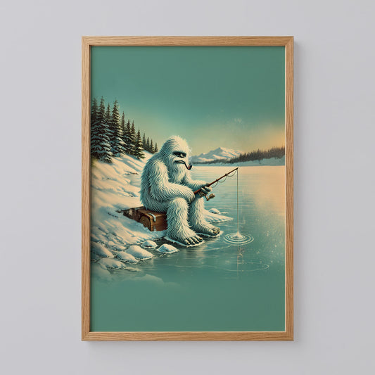 Funny Bigfoot Smoking Art Print