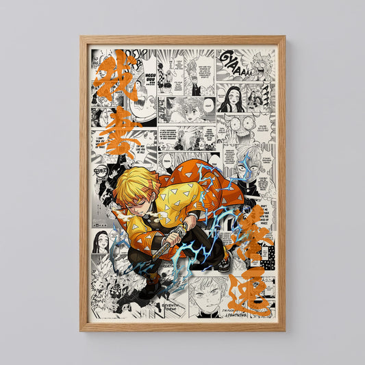 Zenitsu Agatsuma Demon Slayer Poster