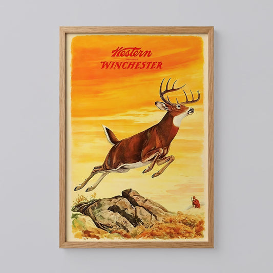Deer Hunting Art Western Poster