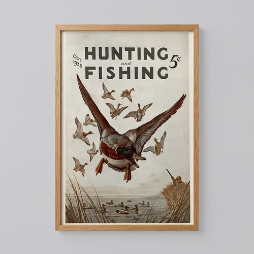 Vintage Hunting and Fishing Art Print
