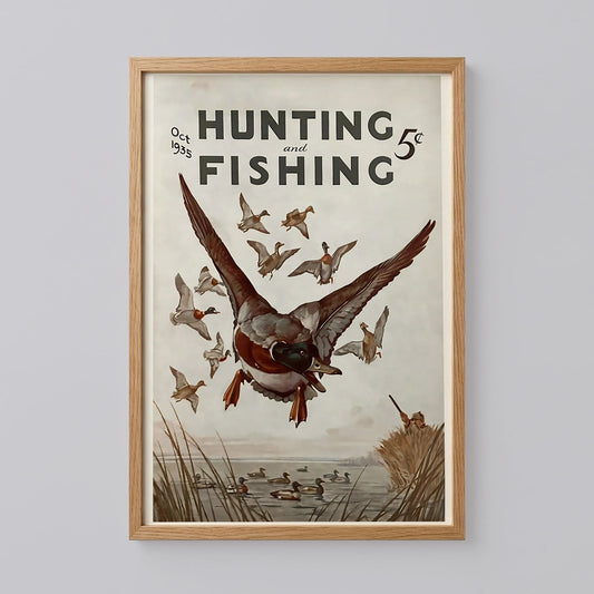Vintage Hunting and Fishing Art Print