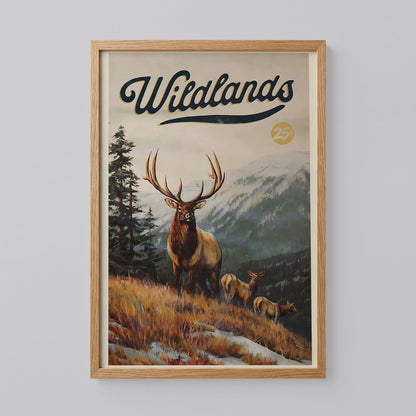 Retro Deer Hunting Art Print