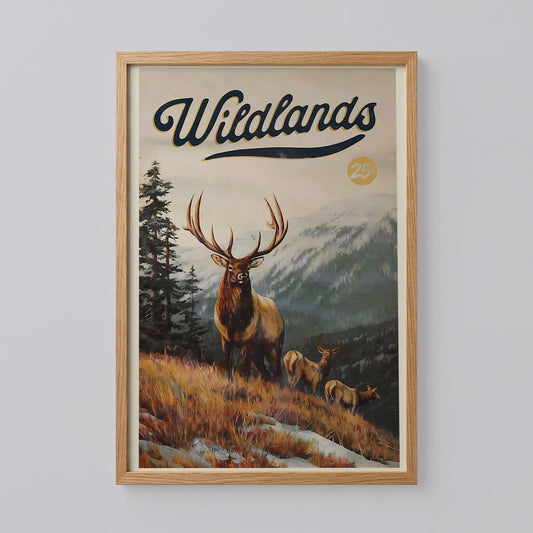 Retro Deer Hunting Art Print