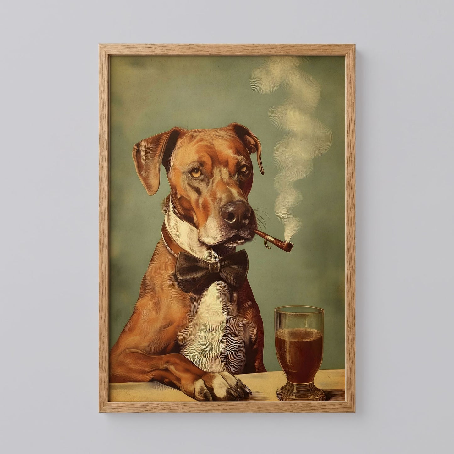 Dog with Cigar Poster