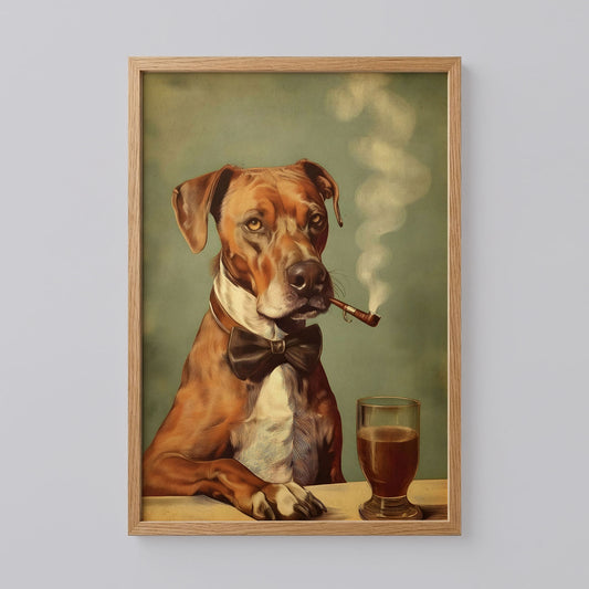 Dog with Cigar Poster
