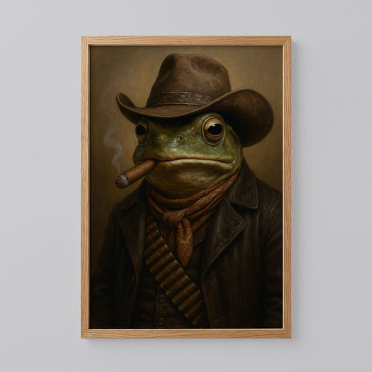 Smoking Cowboy Frog Wall Art