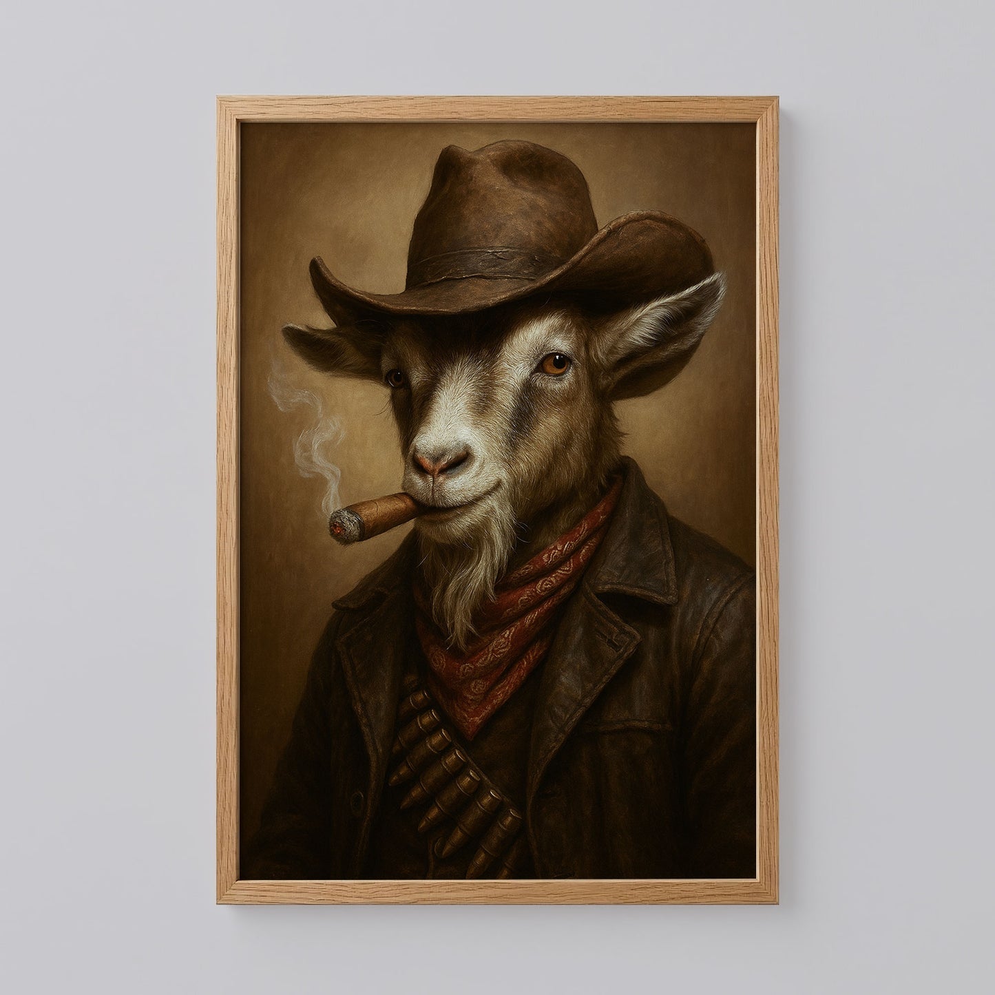 Goat Cowboy Hat Art