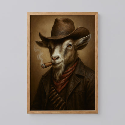 Goat Cowboy Hat Art