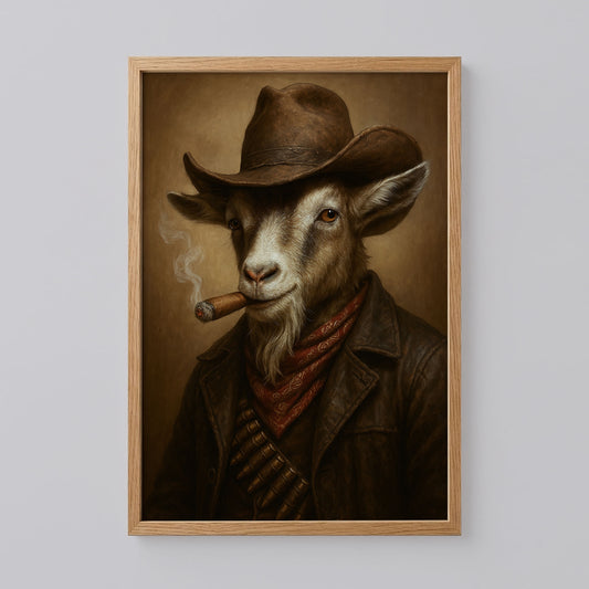 Goat Cowboy Hat Art
