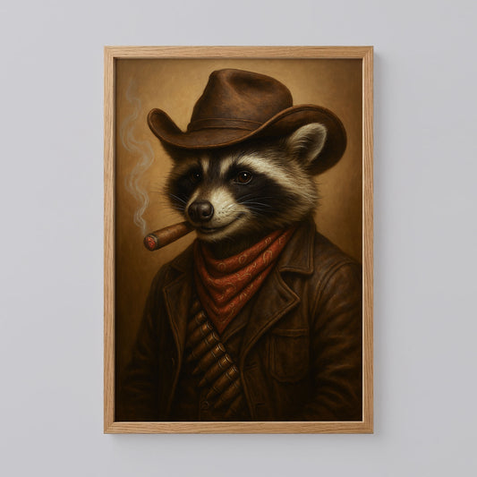 Raccoon Smoking a Cigarette Wall Art