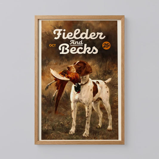 Retro Hunting Dog Art Print