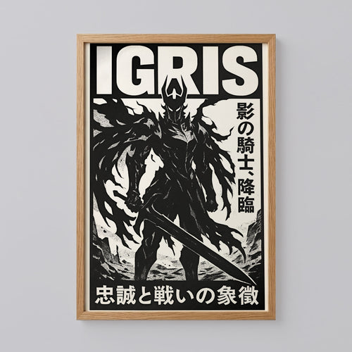 Igris Solo Leveling Metal Poster
