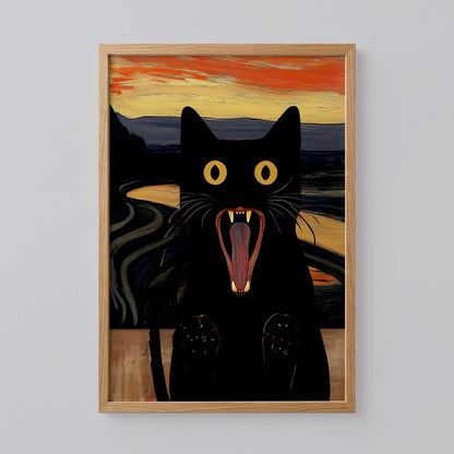 Edvard Munch Scream Black Cat Art