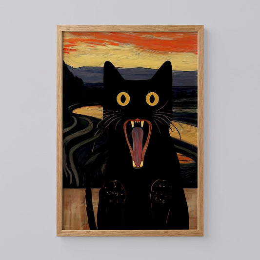 Edvard Munch Scream Black Cat Art