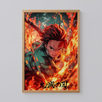 Demon Slayer Tanjiro Kamado Hinokami Kagura Poster