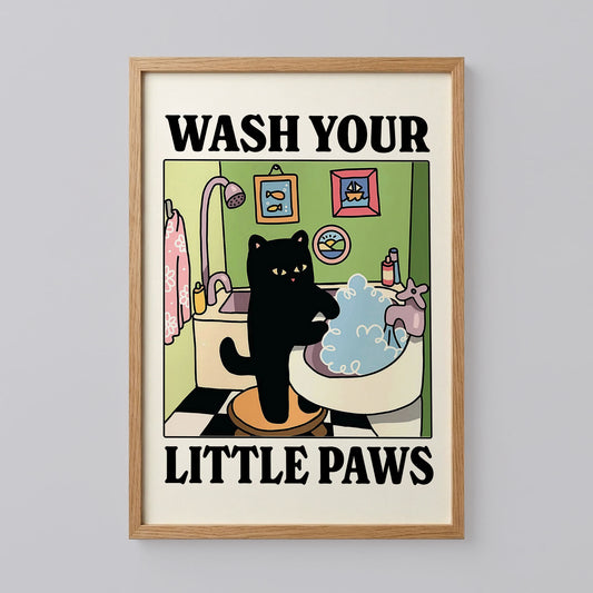 Wash your Paws Cat Print
