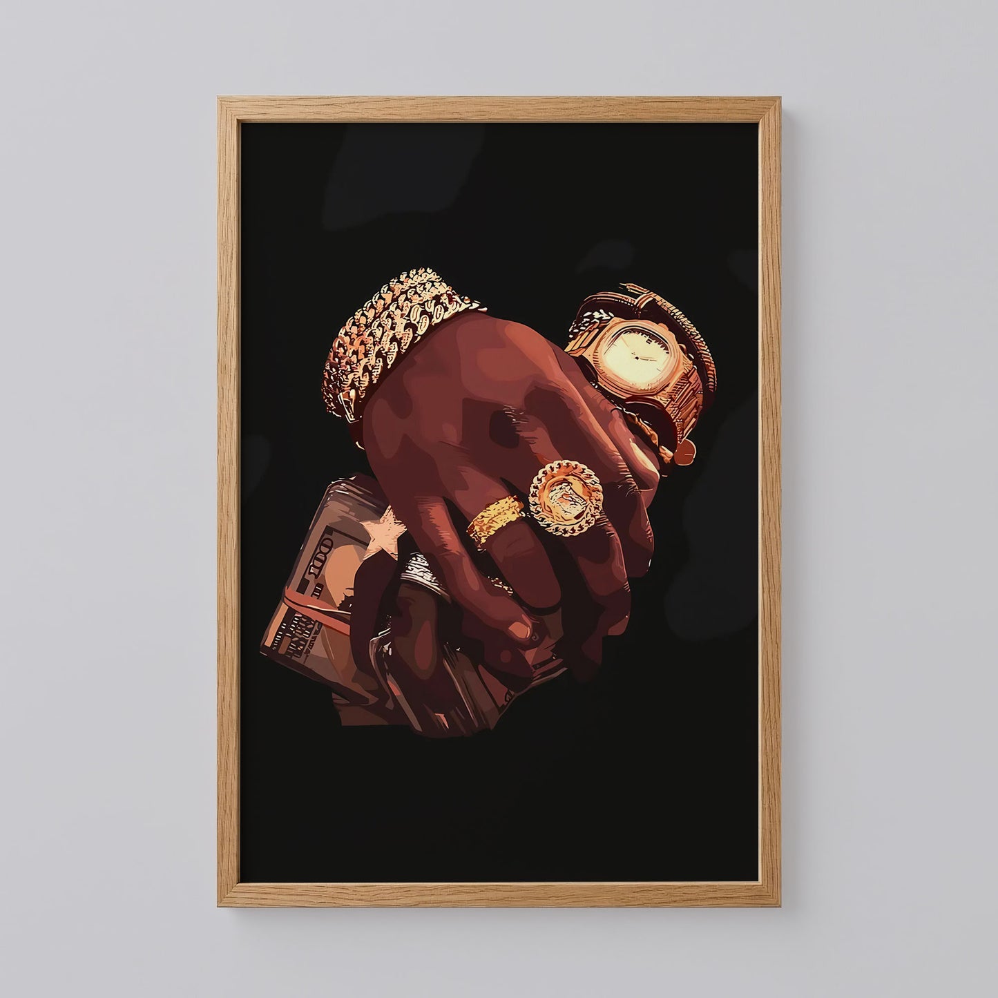 Black Man Gold Jewelry Art Print