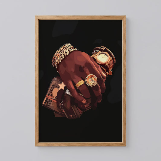 Black Man Gold Jewelry Art Print