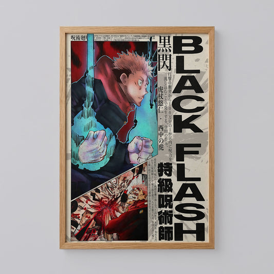 Black Flash Jujutsu Kaisen Poster