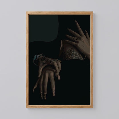 Black Love African Couple Hands Poster