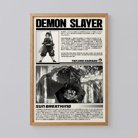 Demon Slayer Newspaper Style Tanjiro Kamado Art