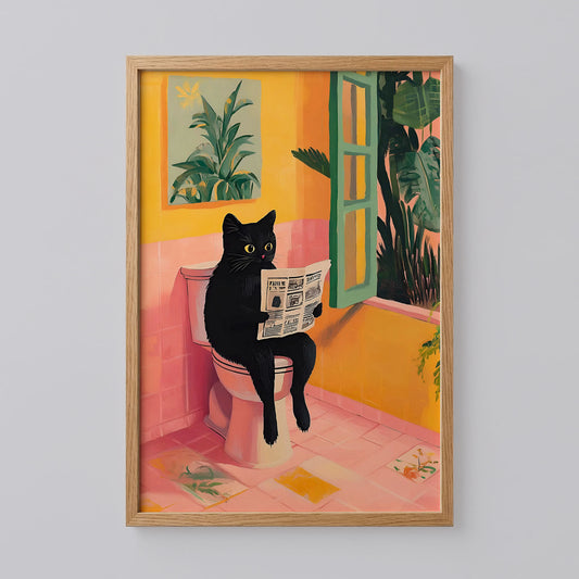 Funny Toilet Cat Poster