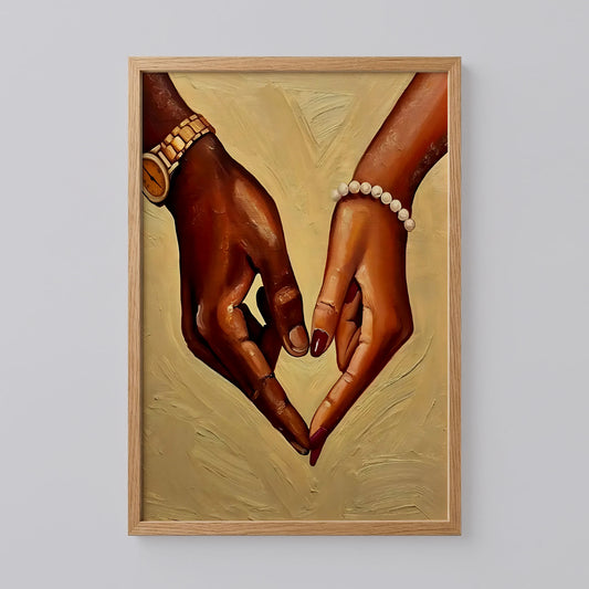 Black Couple Holding Hands Poster