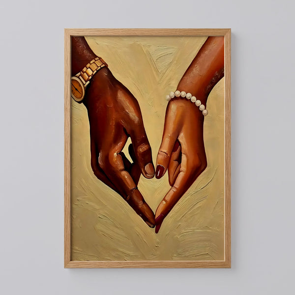 Black Couple Holding Hands Poster