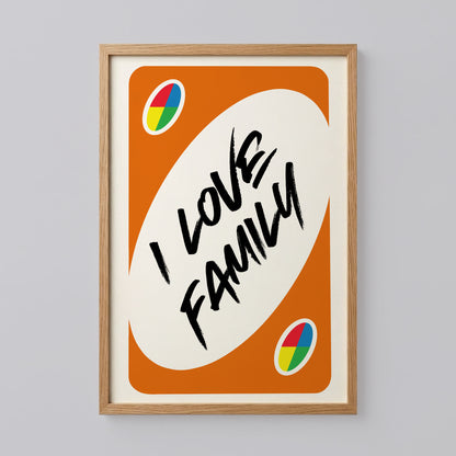 I Love Family Playing Card Wall Art