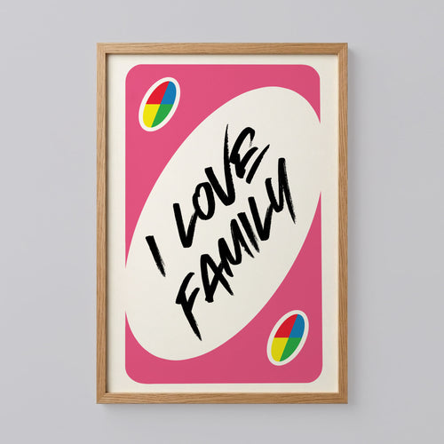 I Love Family UNO Card Print