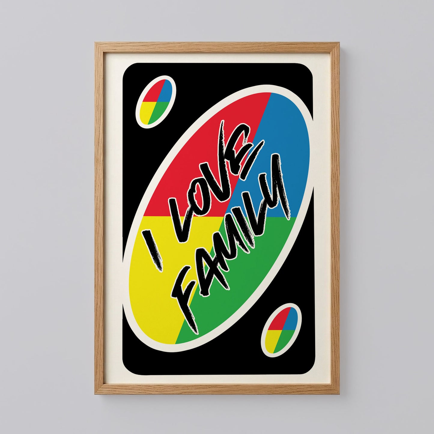 I Love Family UNO Style Print