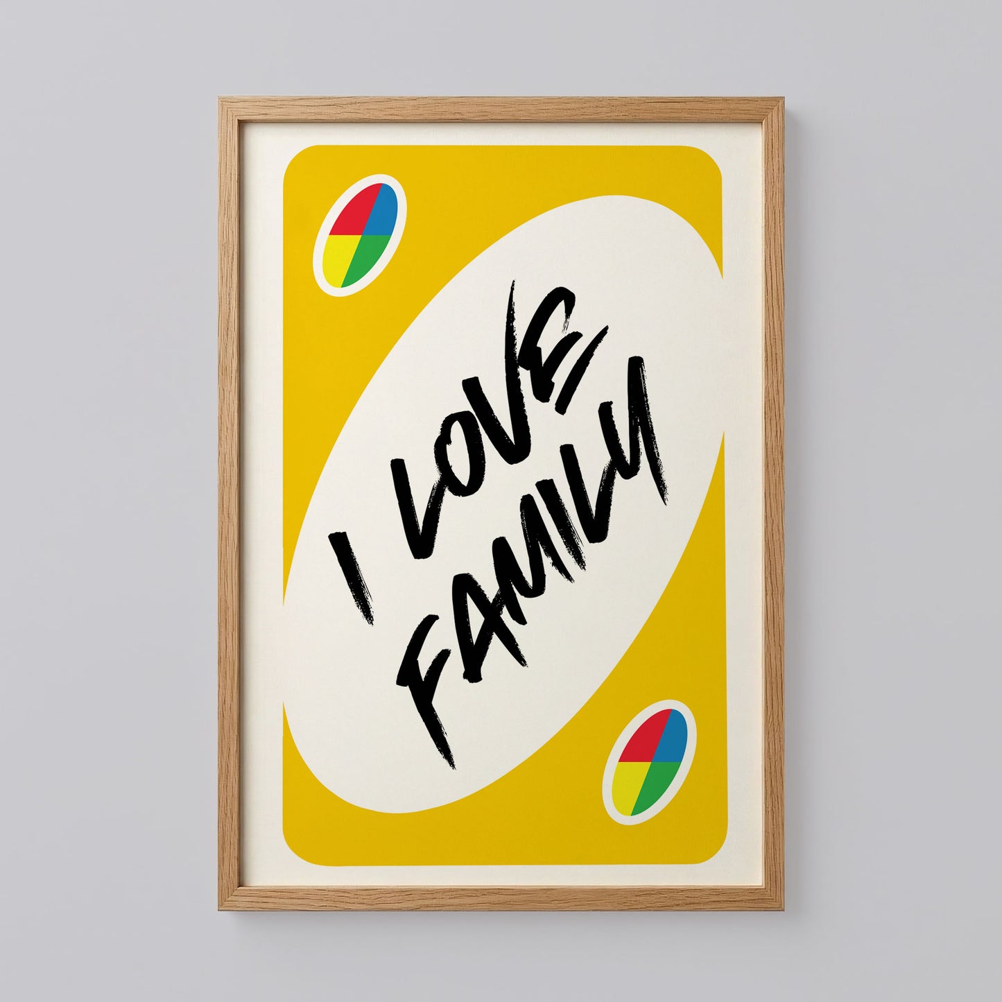 I Love Family Playing Card Poster