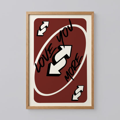 Brown Love You More Typography Poster